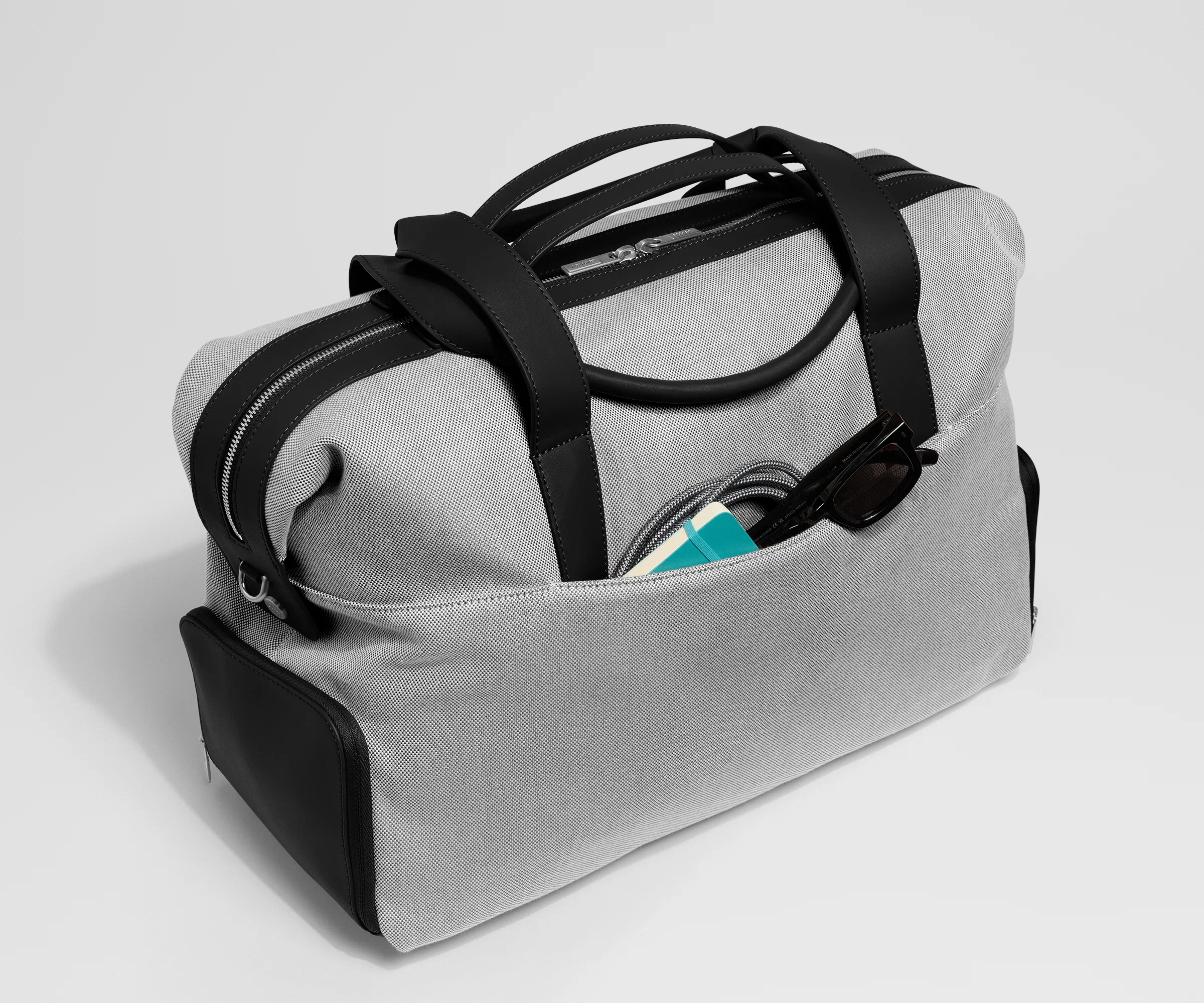 Canvas Overnight Bag in Jet Black - Image 4