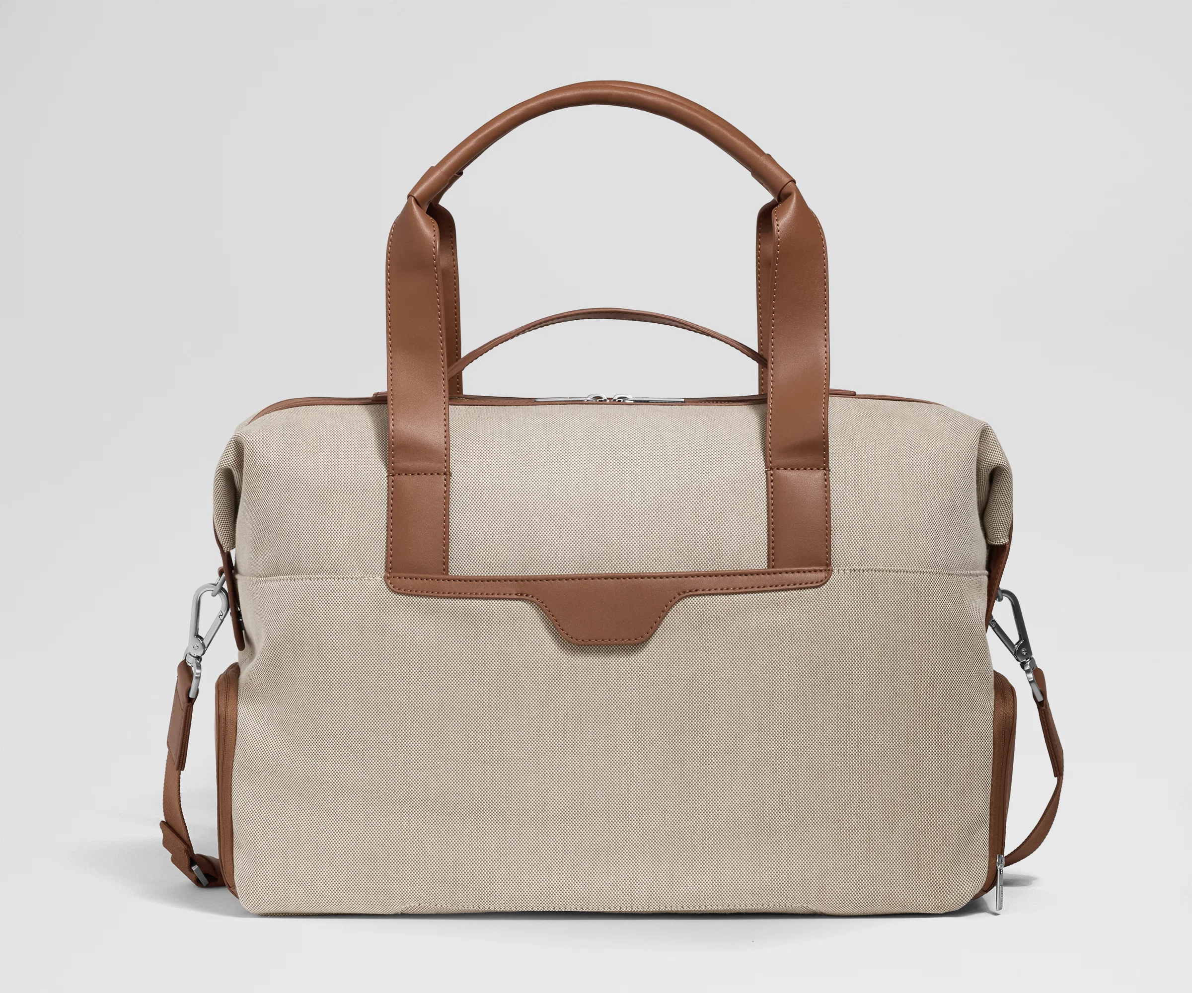 Canvas Overnight Bag in Saddle Brown - Image 5