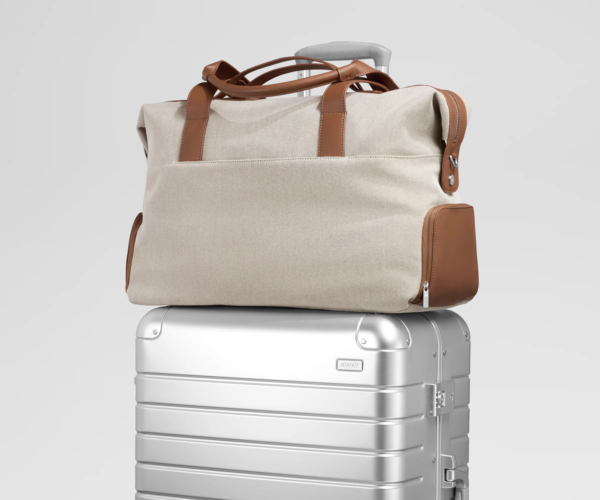 Canvas Overnight Bag in Saddle Brown - Image 6