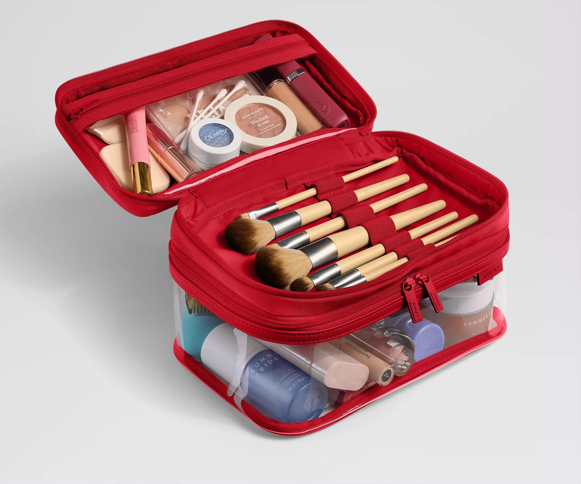 Clear Cosmetic Case in Cherry Red - Image 3
