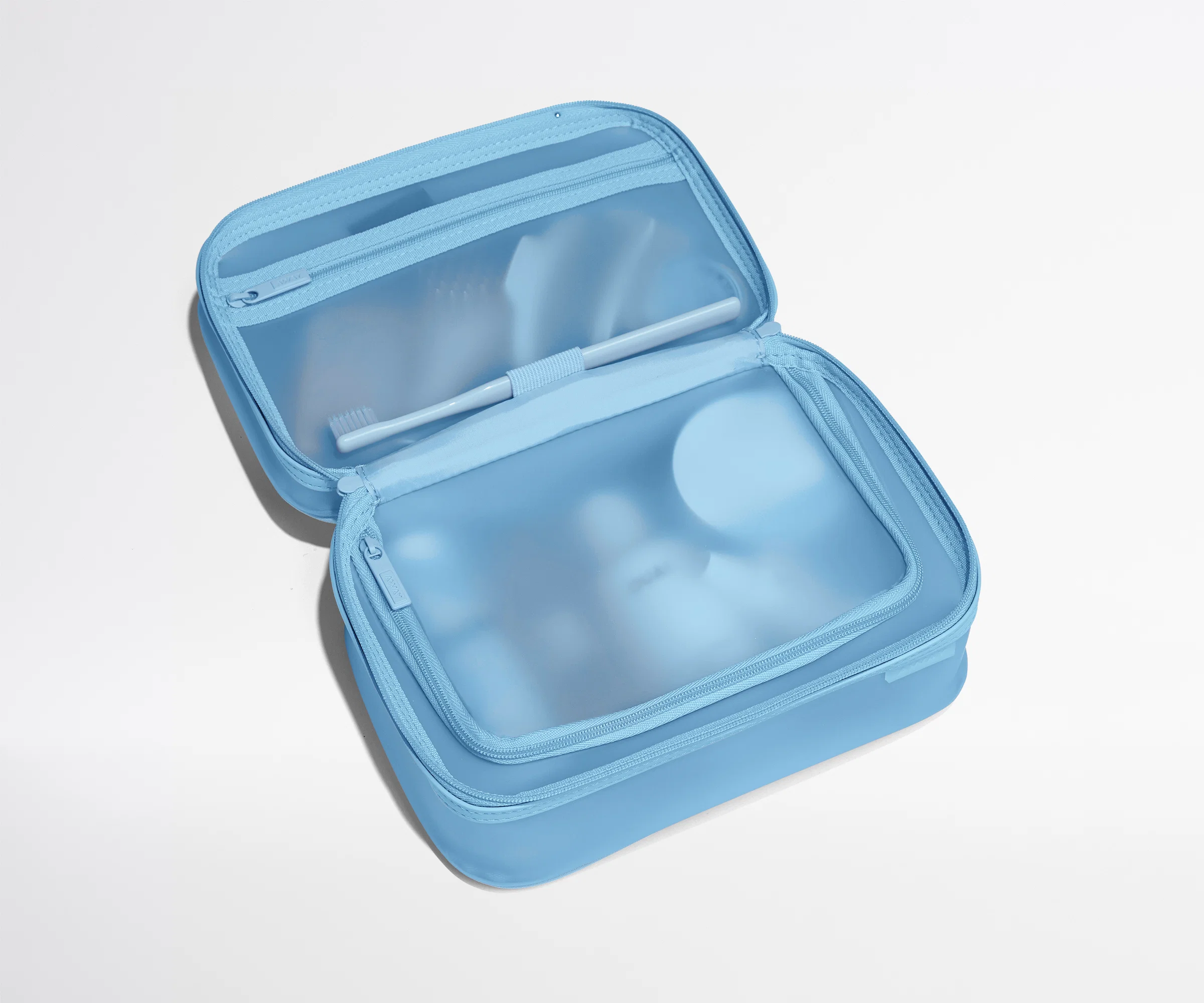 Clear Toiletry Bag in Opal Blue - Image 2