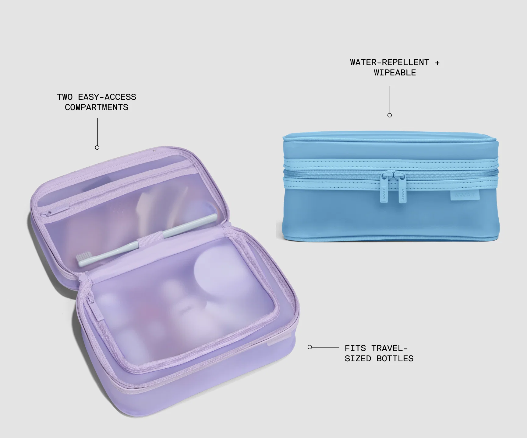 Clear Toiletry Bag in Opal Blue - Image 3
