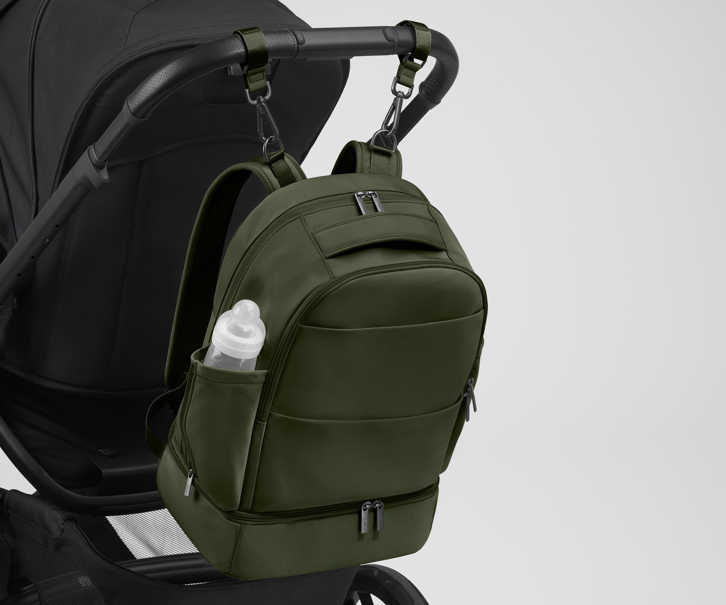 The Double Diaper Backpack in Olive Green - Image 7