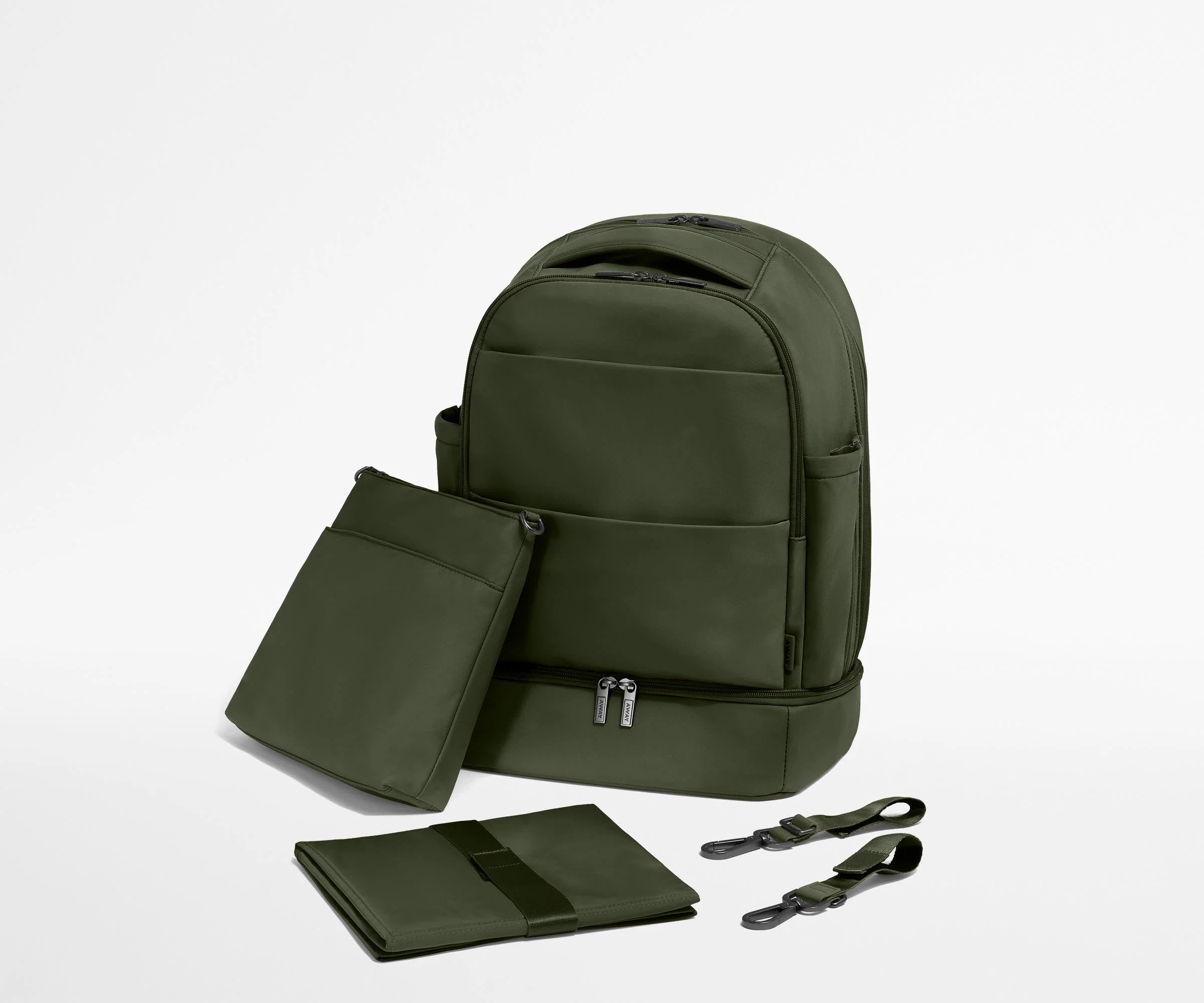 The Double Diaper Backpack in Olive Green - Image 8