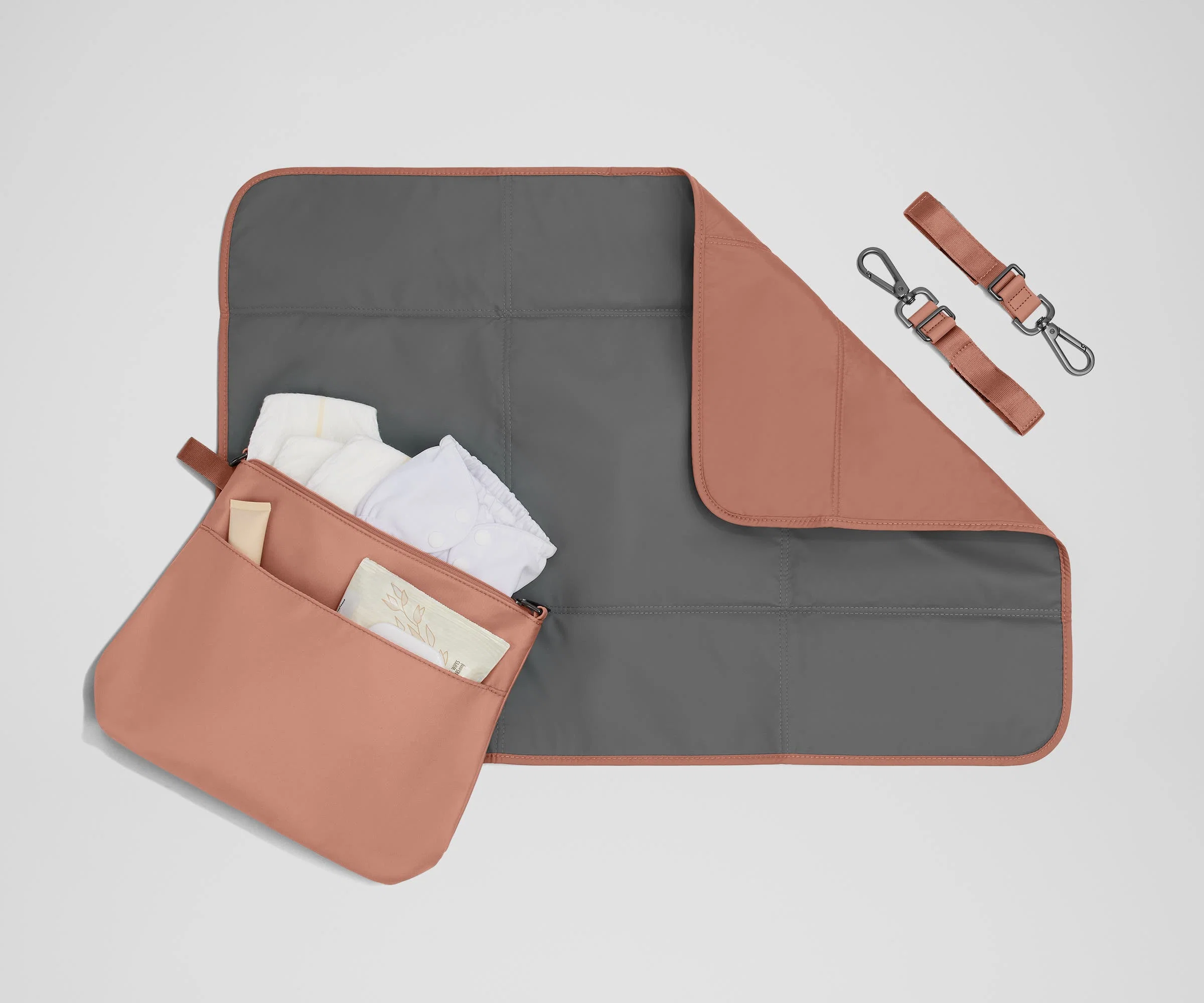The Double Diaper Tote in Clay Pink - Image 9