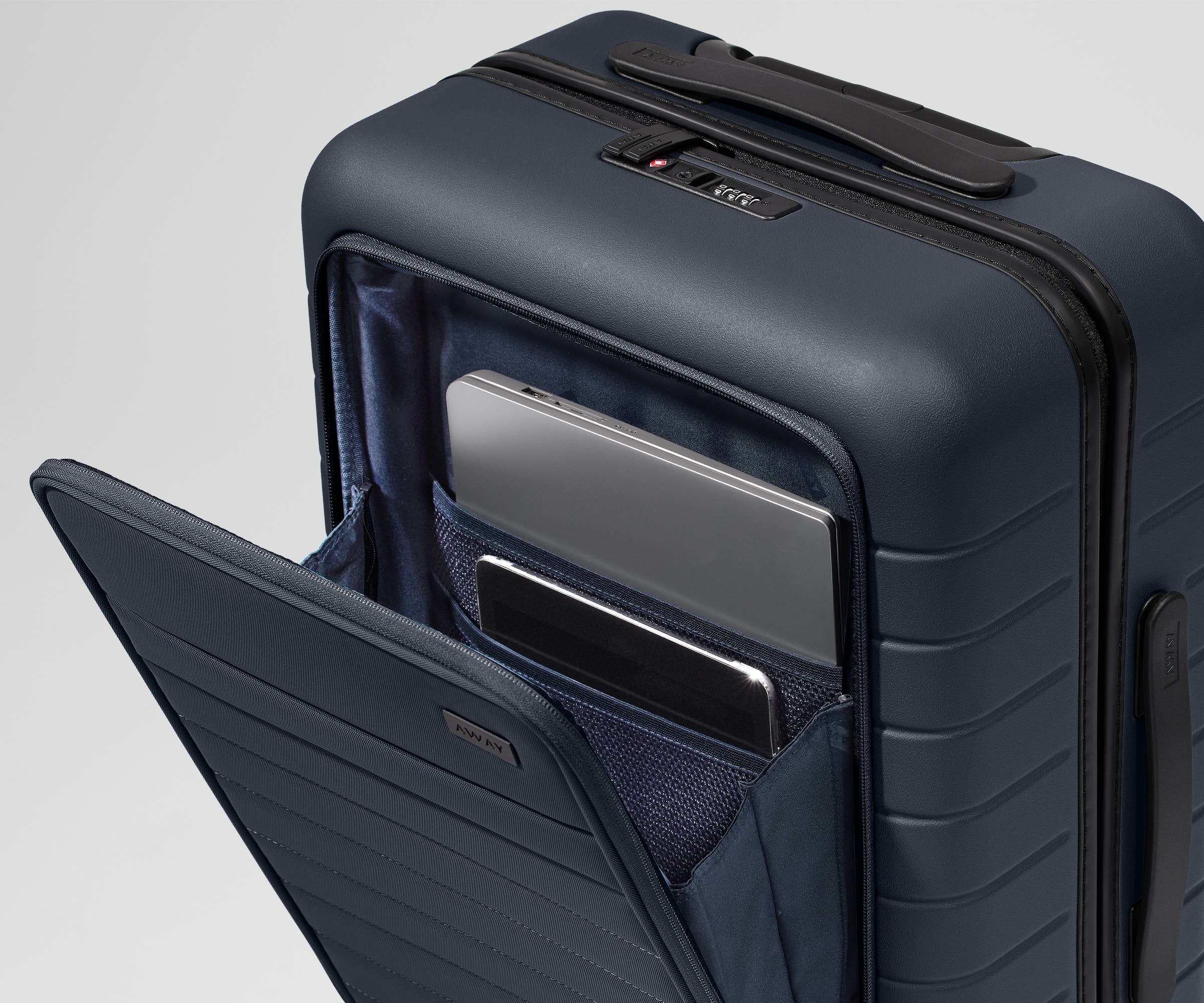 The Executive Bigger Carry-On in Navy Blue - Image 5