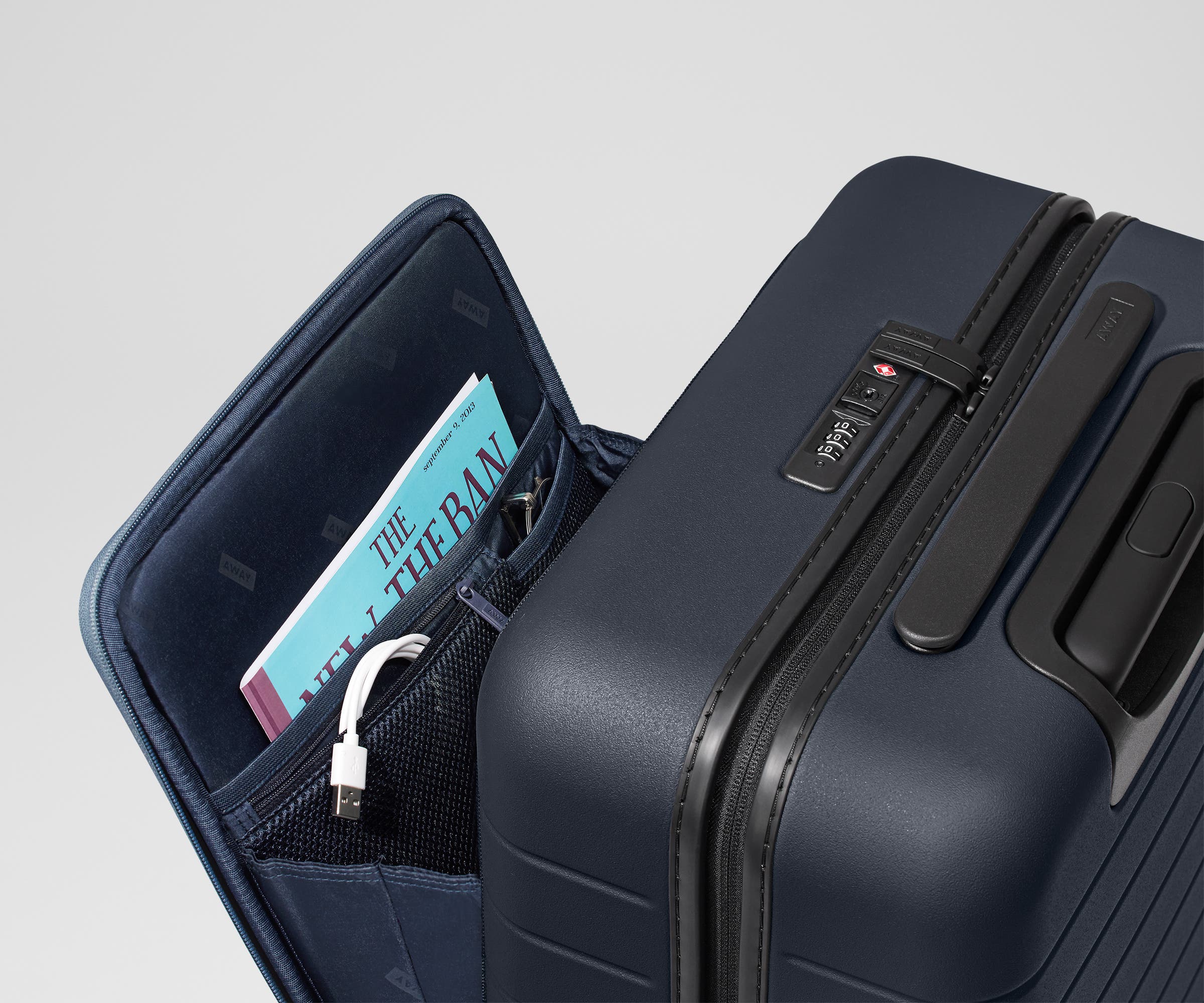 The Executive Bigger Carry-On in Navy Blue - Image 6