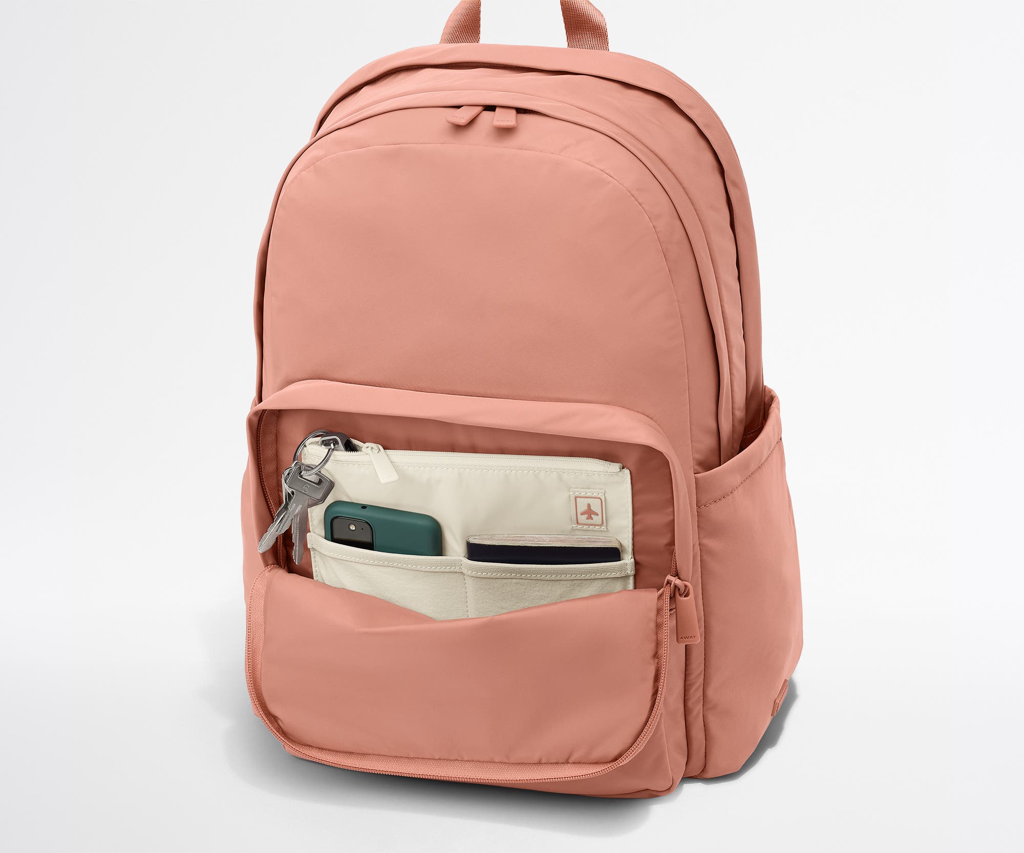 Large Featherlight Backpack in Clay Pink - Image 6