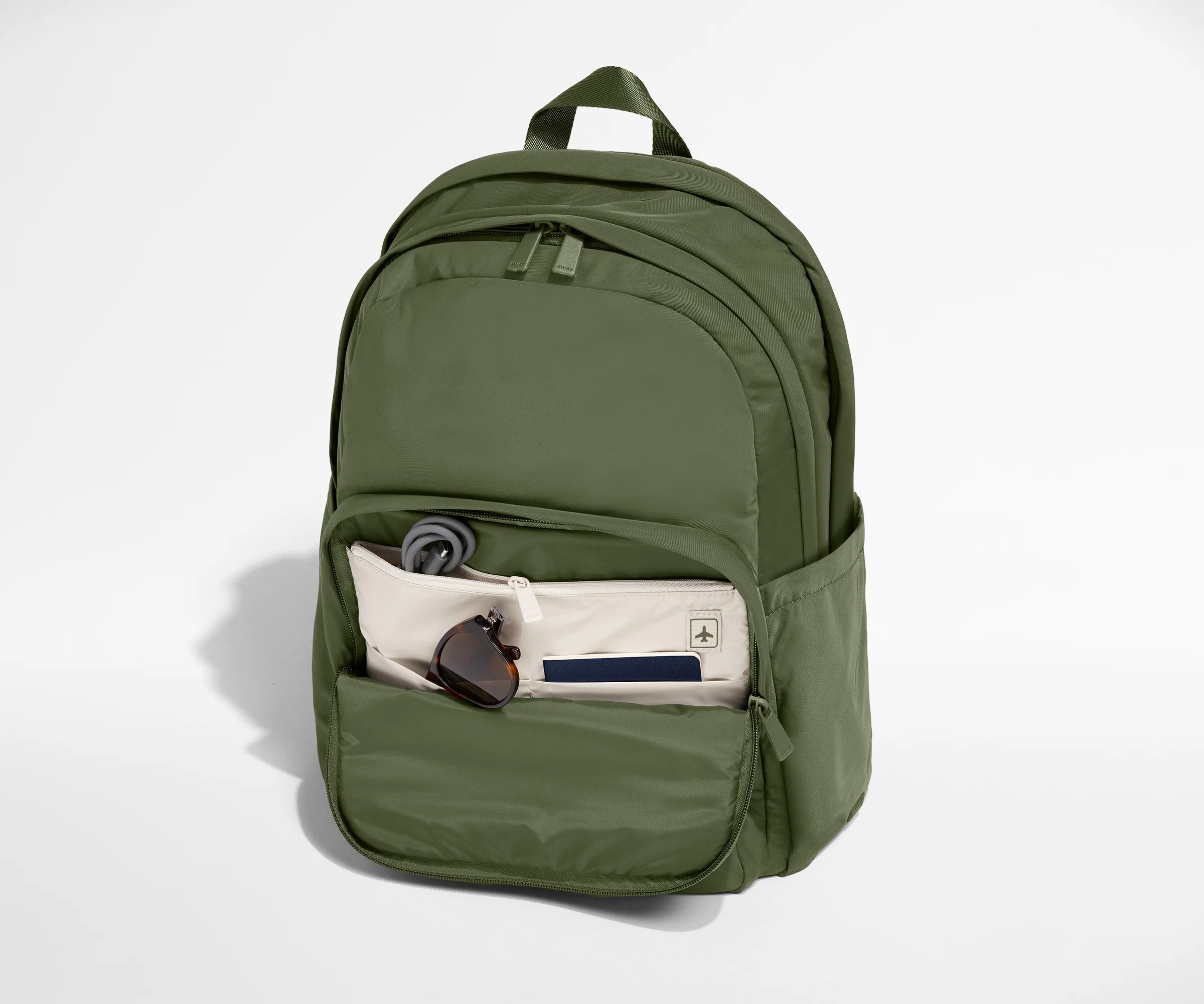 Large Featherlight Backpack in Olive Green - Image 5