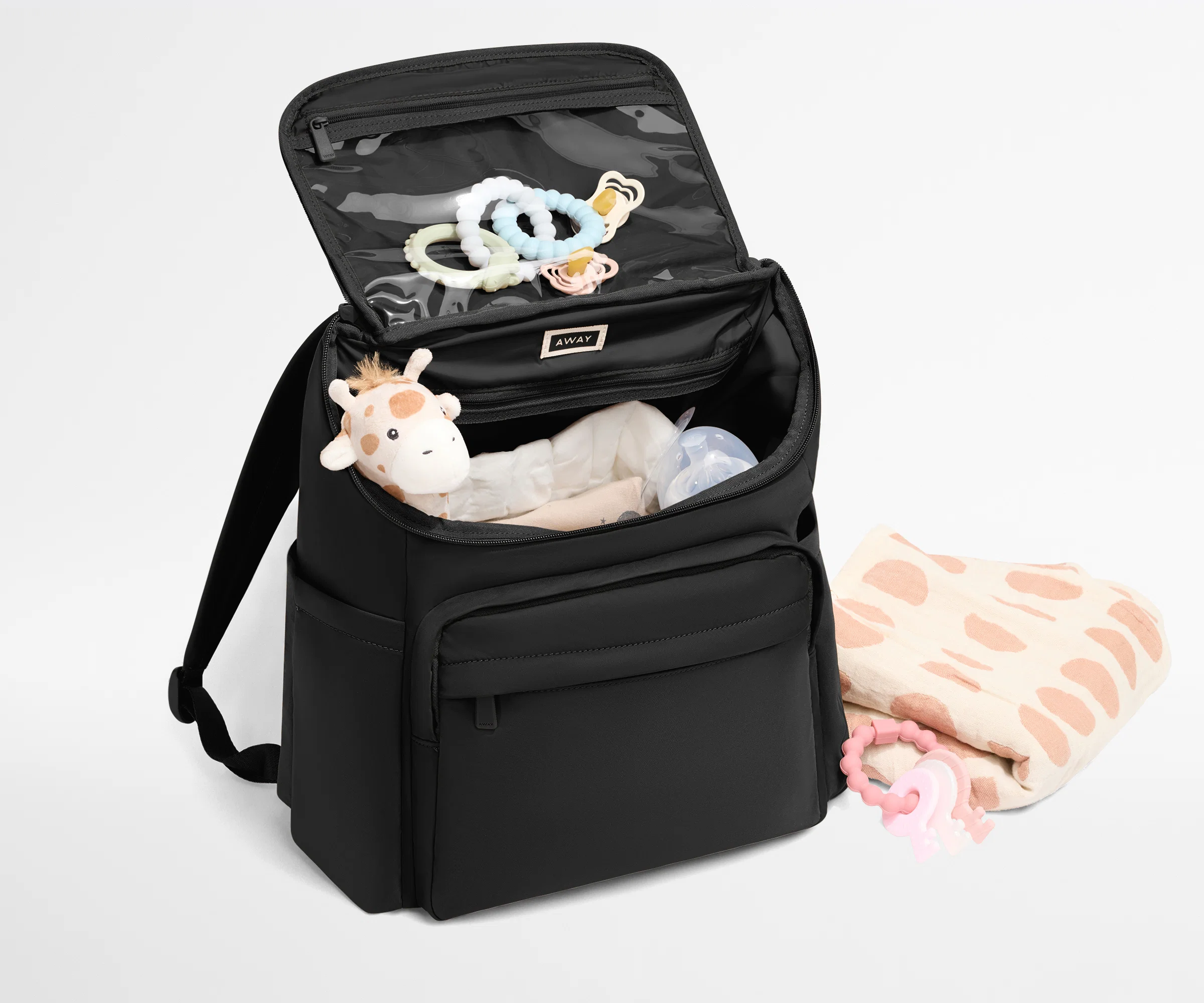 Featherlight Diaper Backpack in Jet Black - Image 3