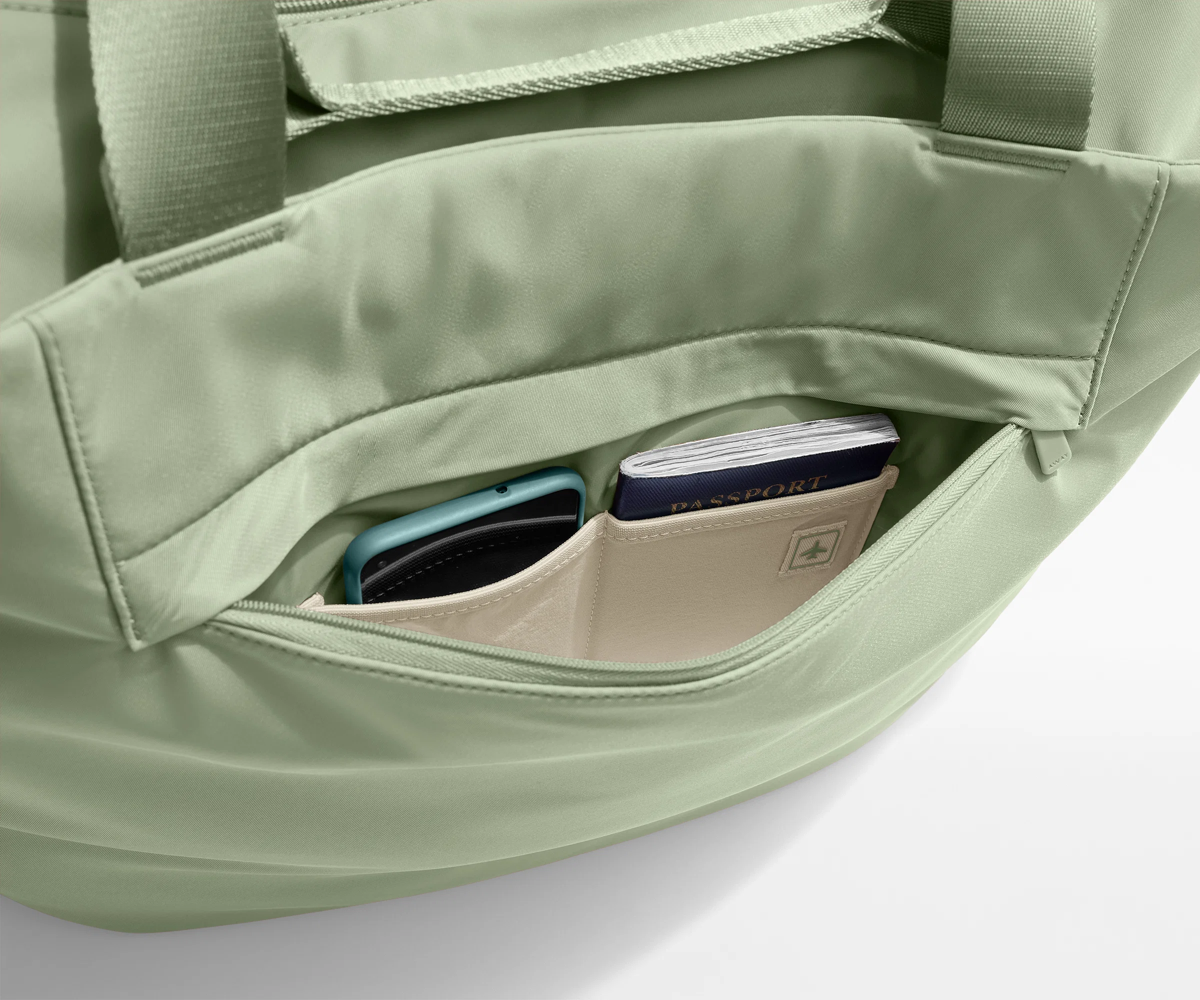 Large Featherlight Tote in Sage Green - Image 7