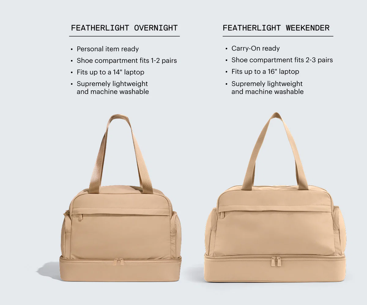 Featherlight Overnight Bag in Camel Brown - Image 9