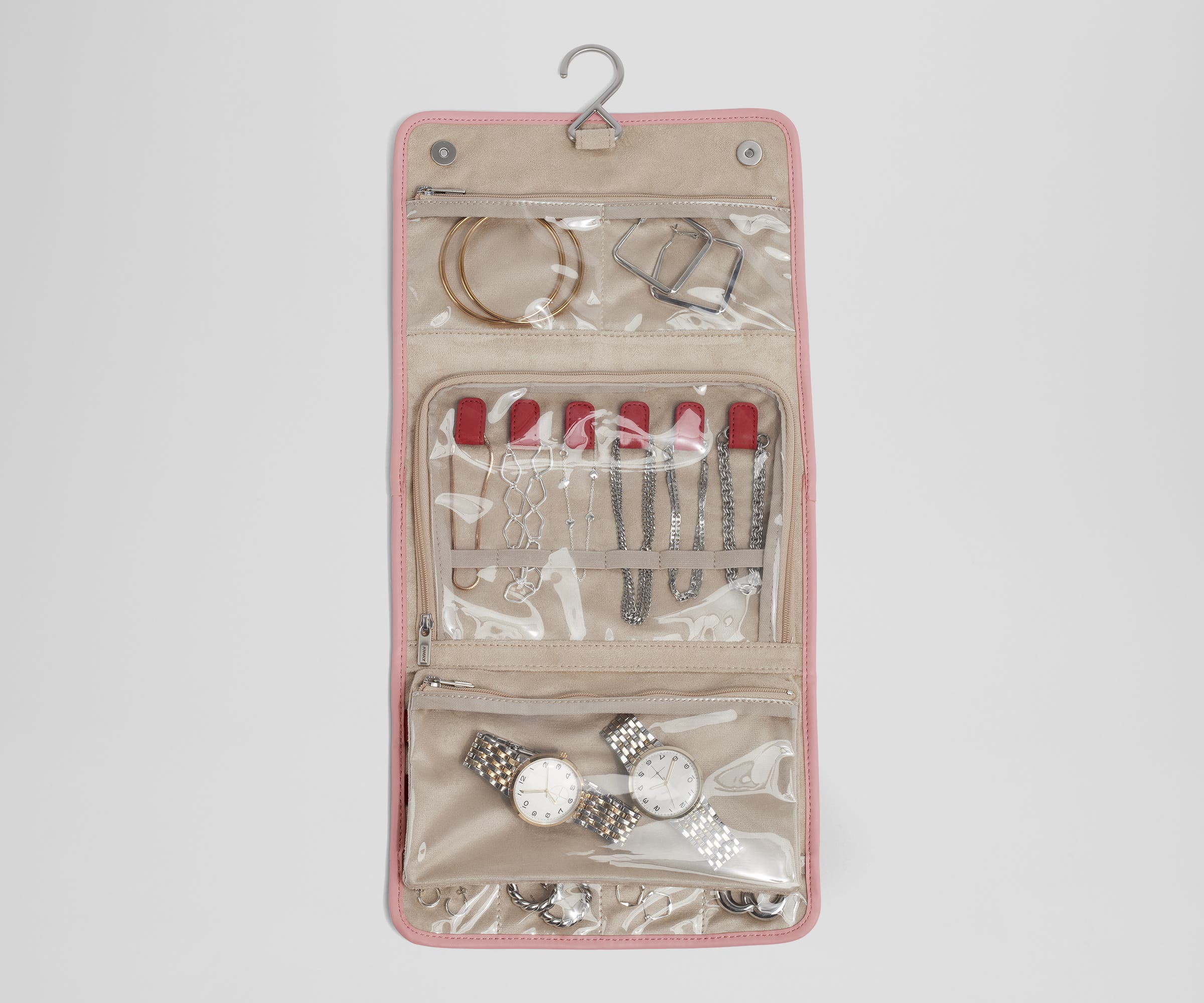 Hanging Jewelry Organizer in Flamingo Pink - Image 2