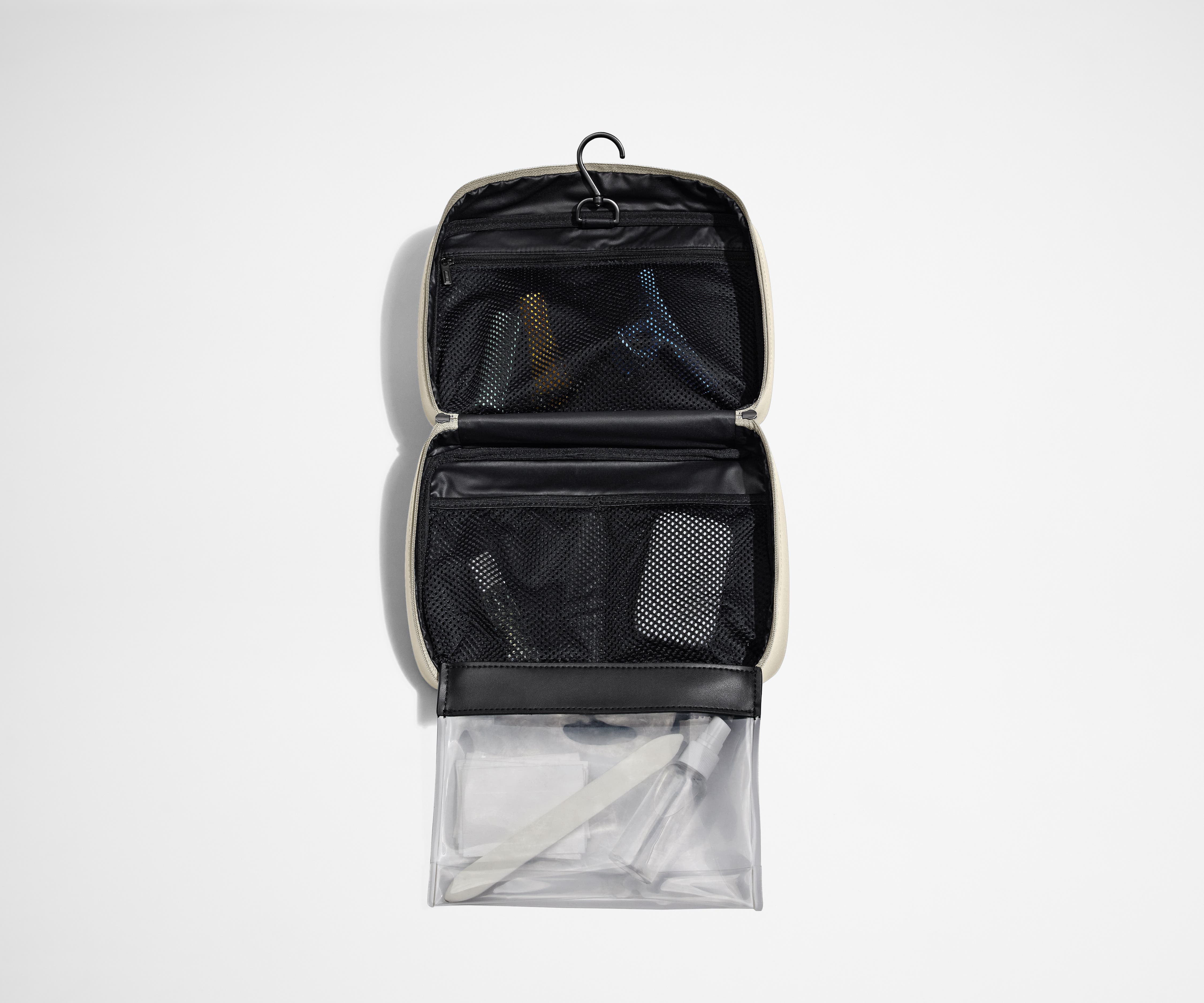 The Hanging Toiletry Bag in Salt White - Image 3