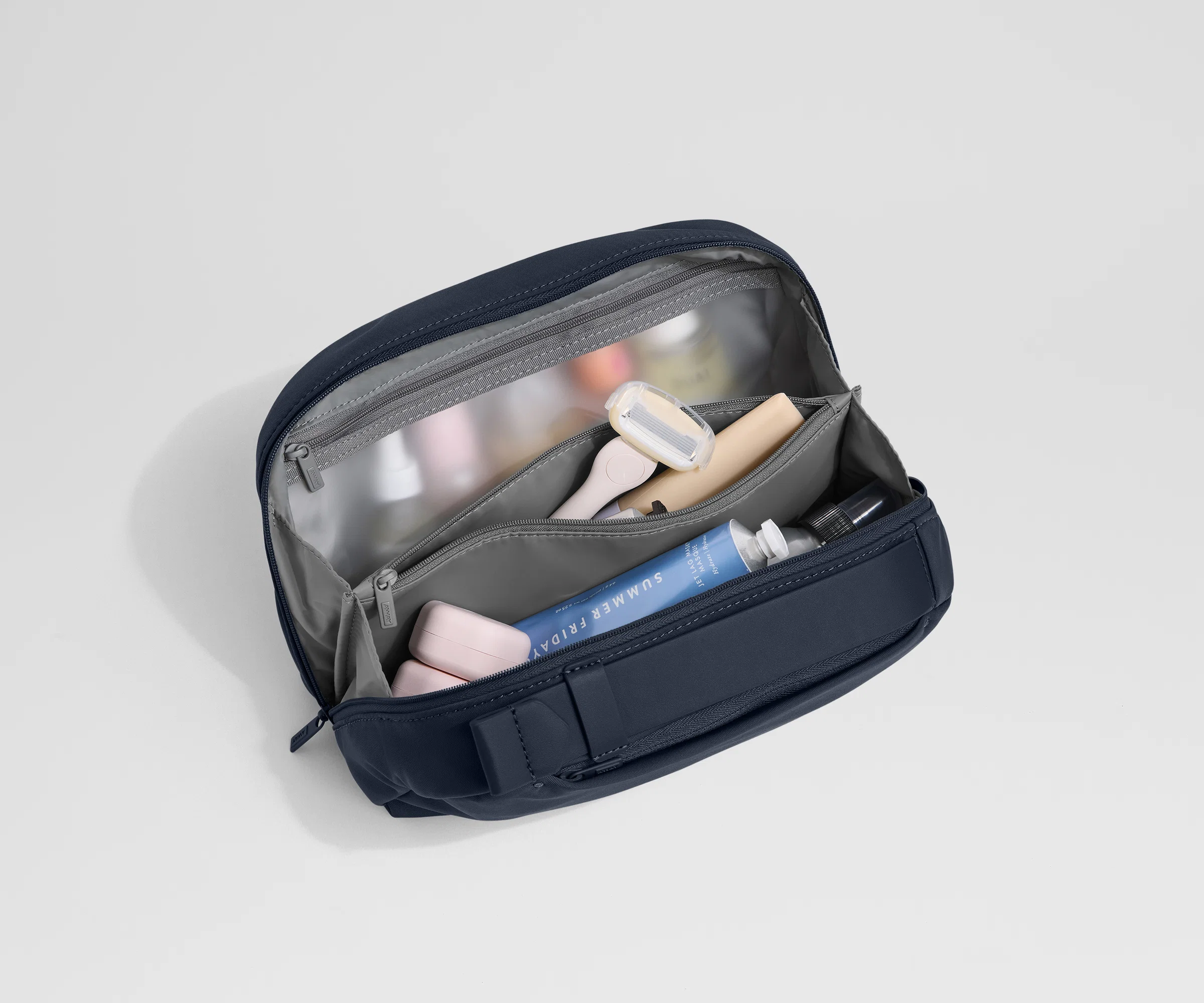 Large Toiletry Bag in Navy Blue - Image 3