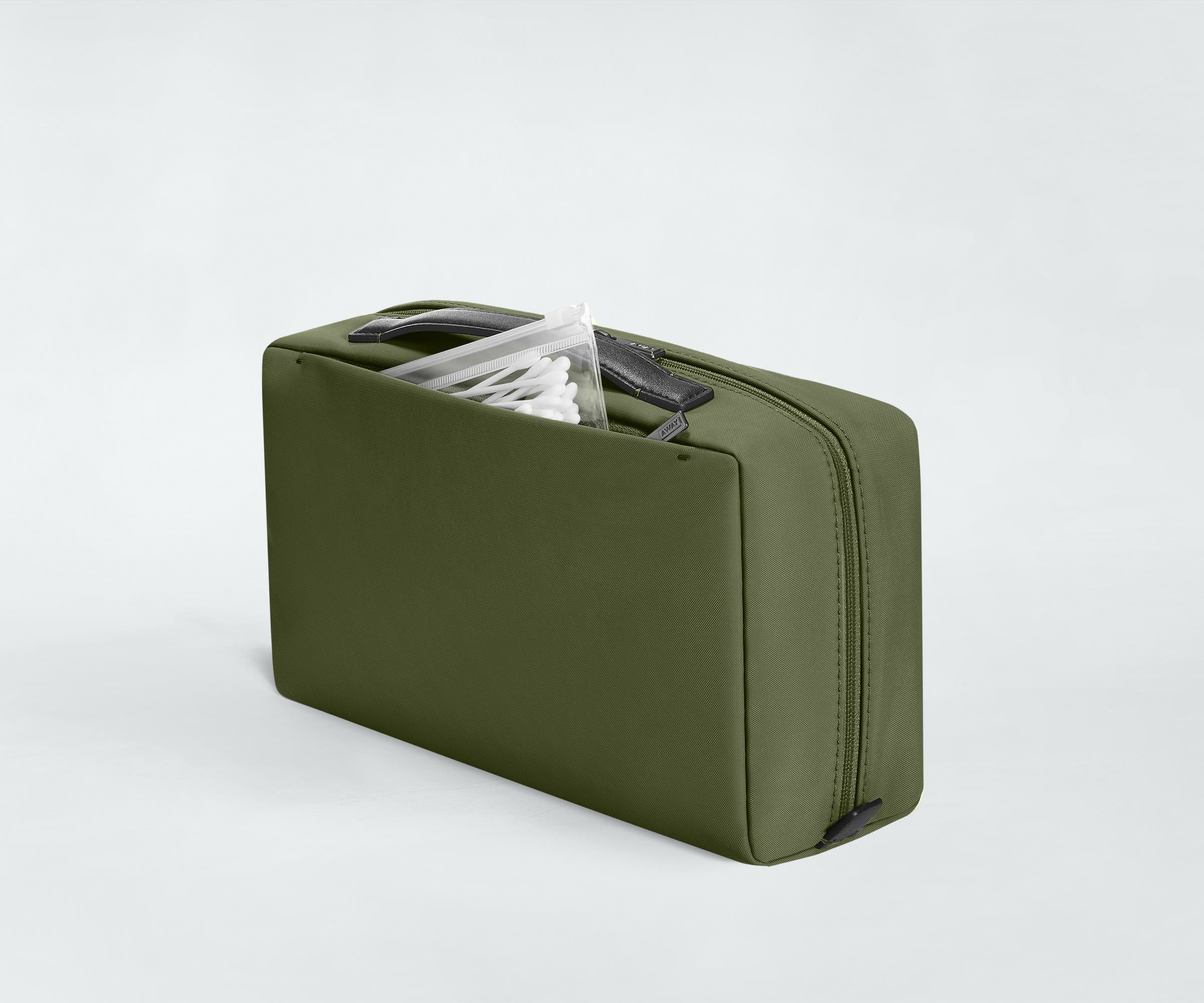 The Large Toiletry Bag in Olive Green - Image 4