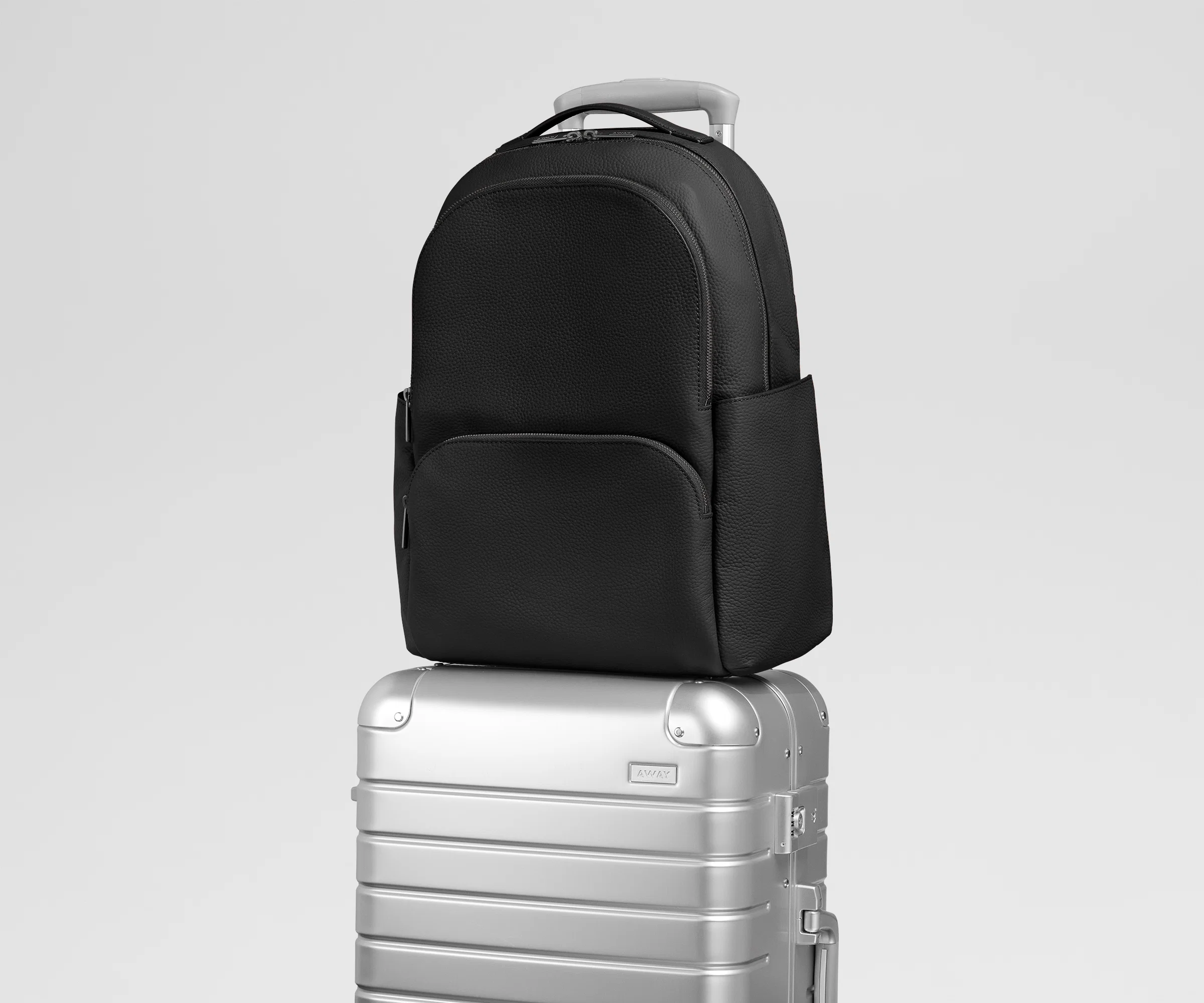 Leather Backpack in Jet Black - Image 8