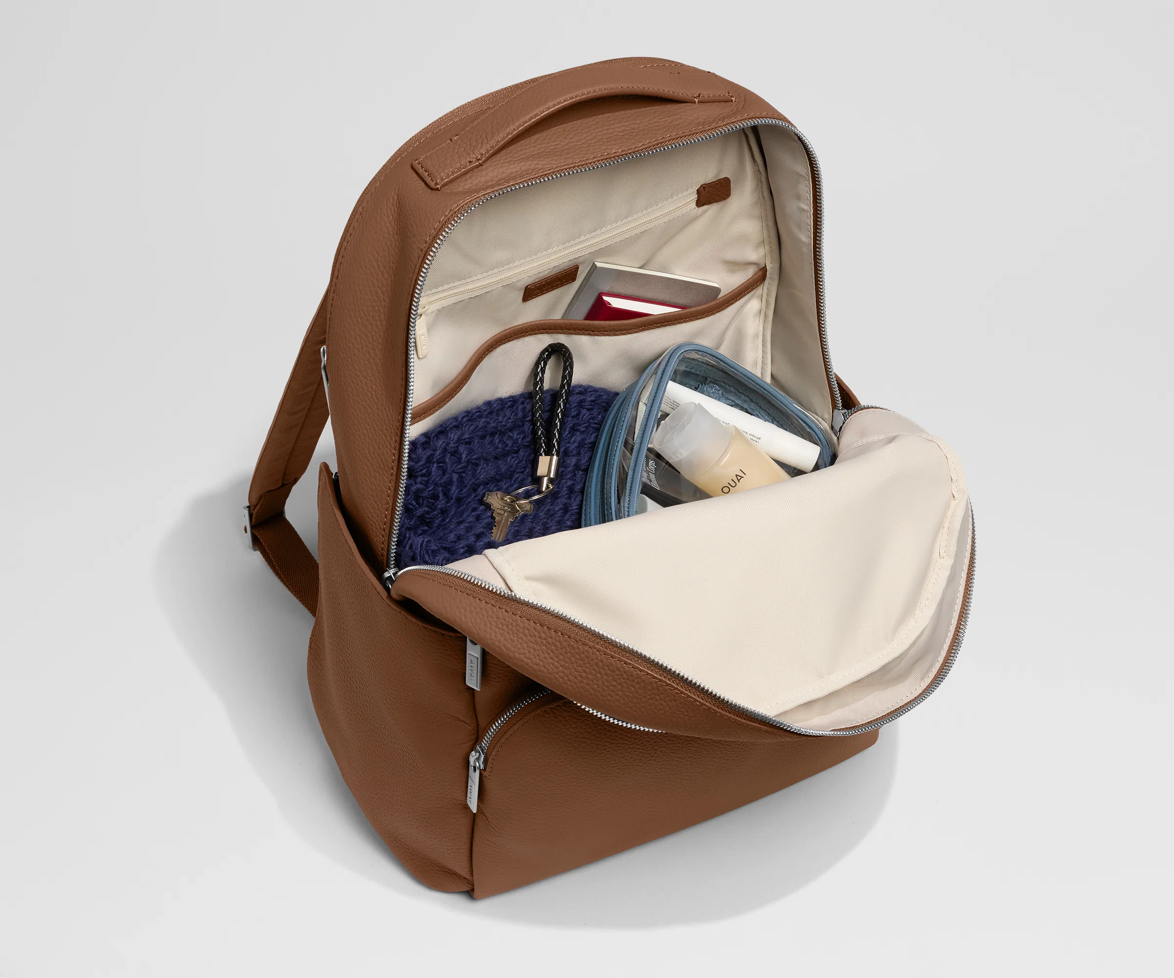 Leather Backpack in Saddle Brown - Image 2