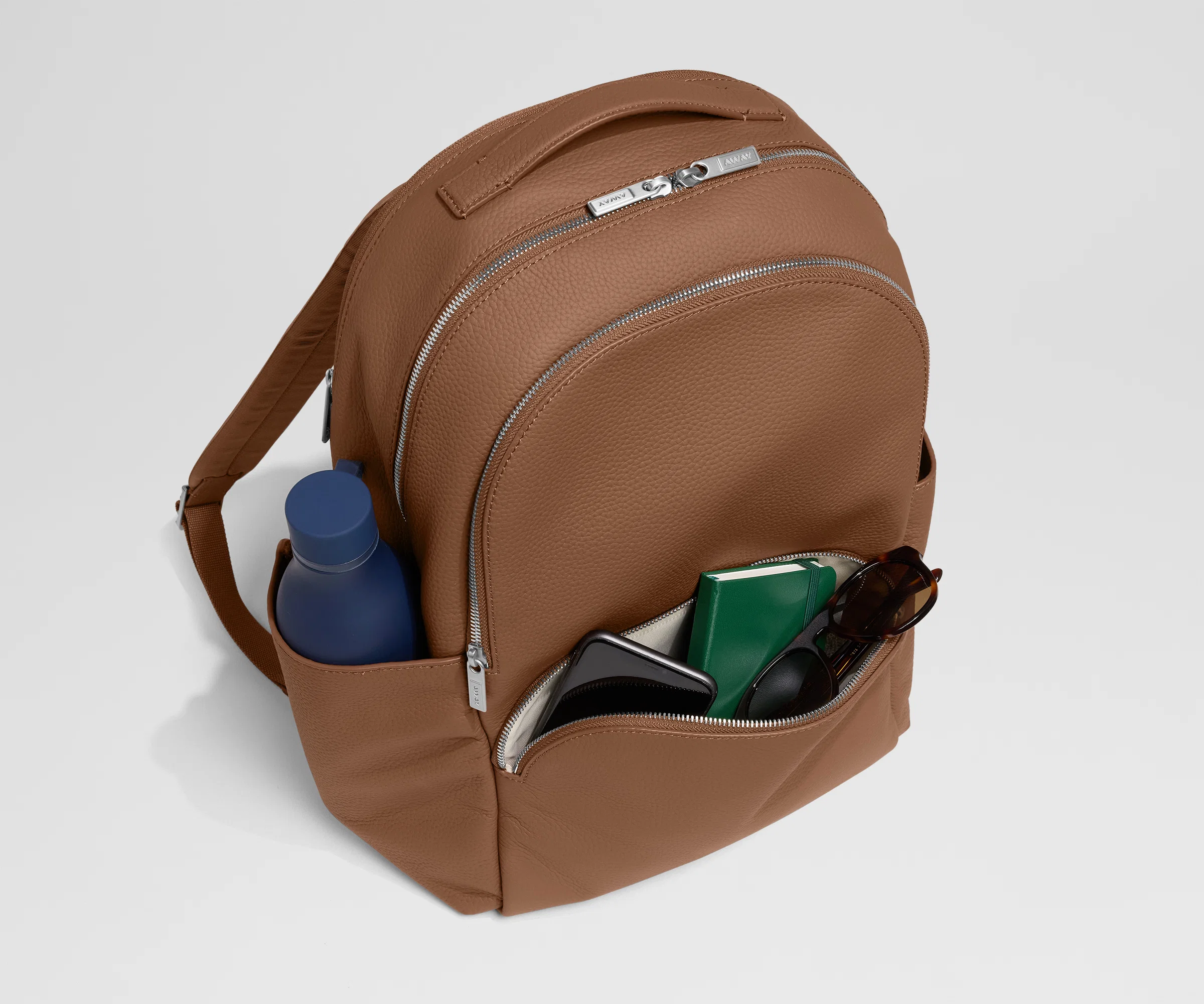 Leather Backpack in Saddle Brown - Image 4