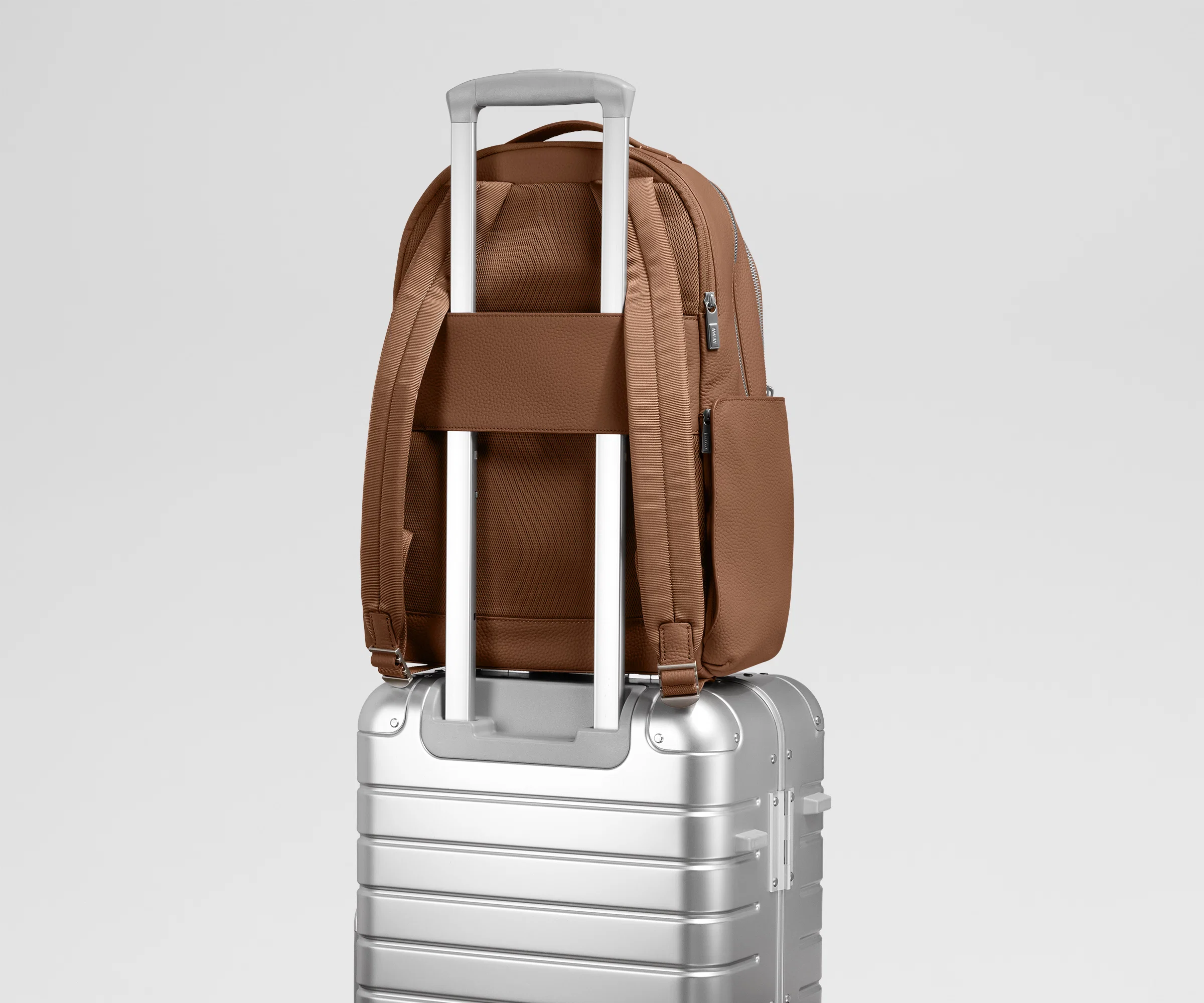 Leather Backpack in Saddle Brown - Image 7