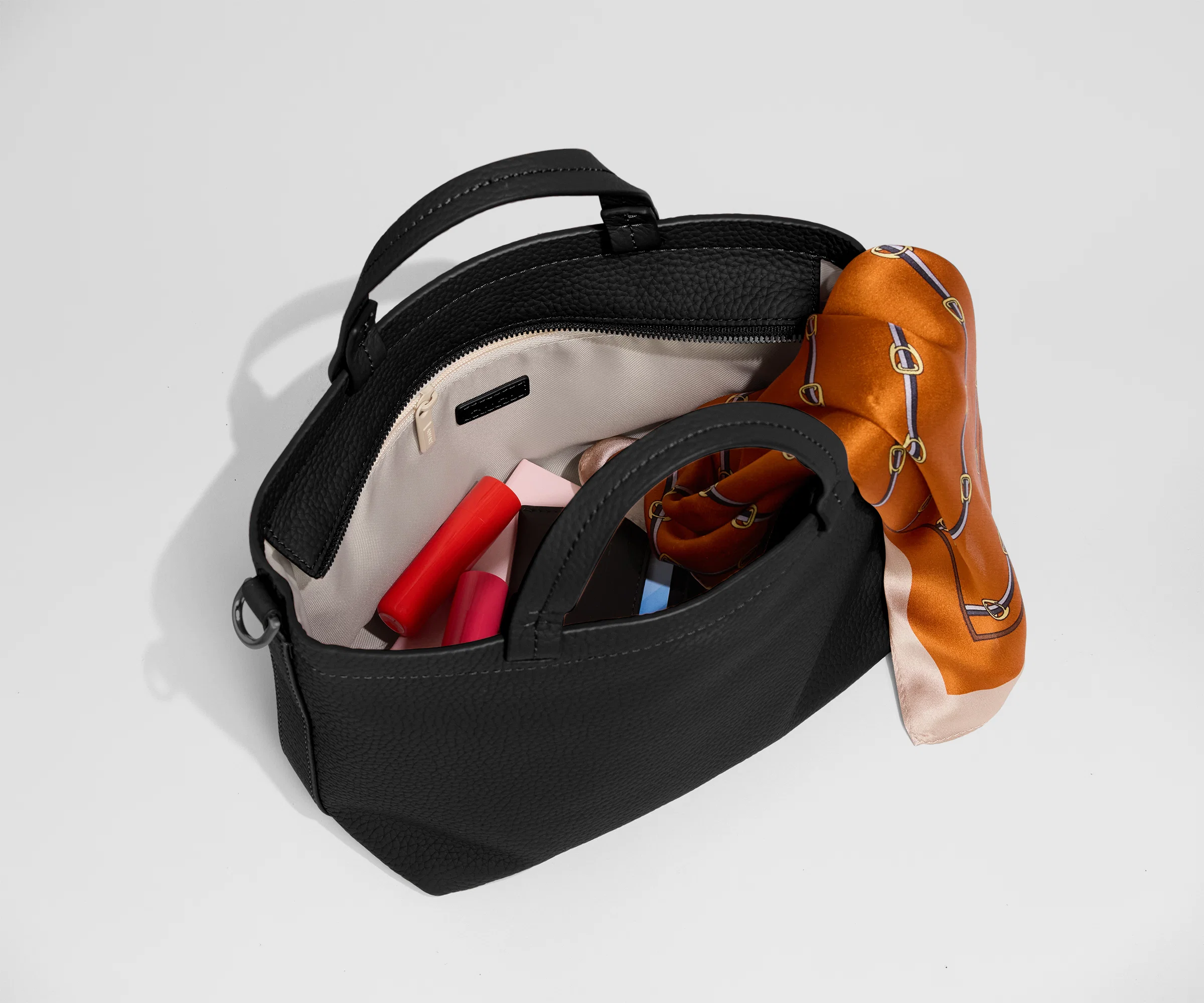 Leather Crossbody in Jet Black - Image 3