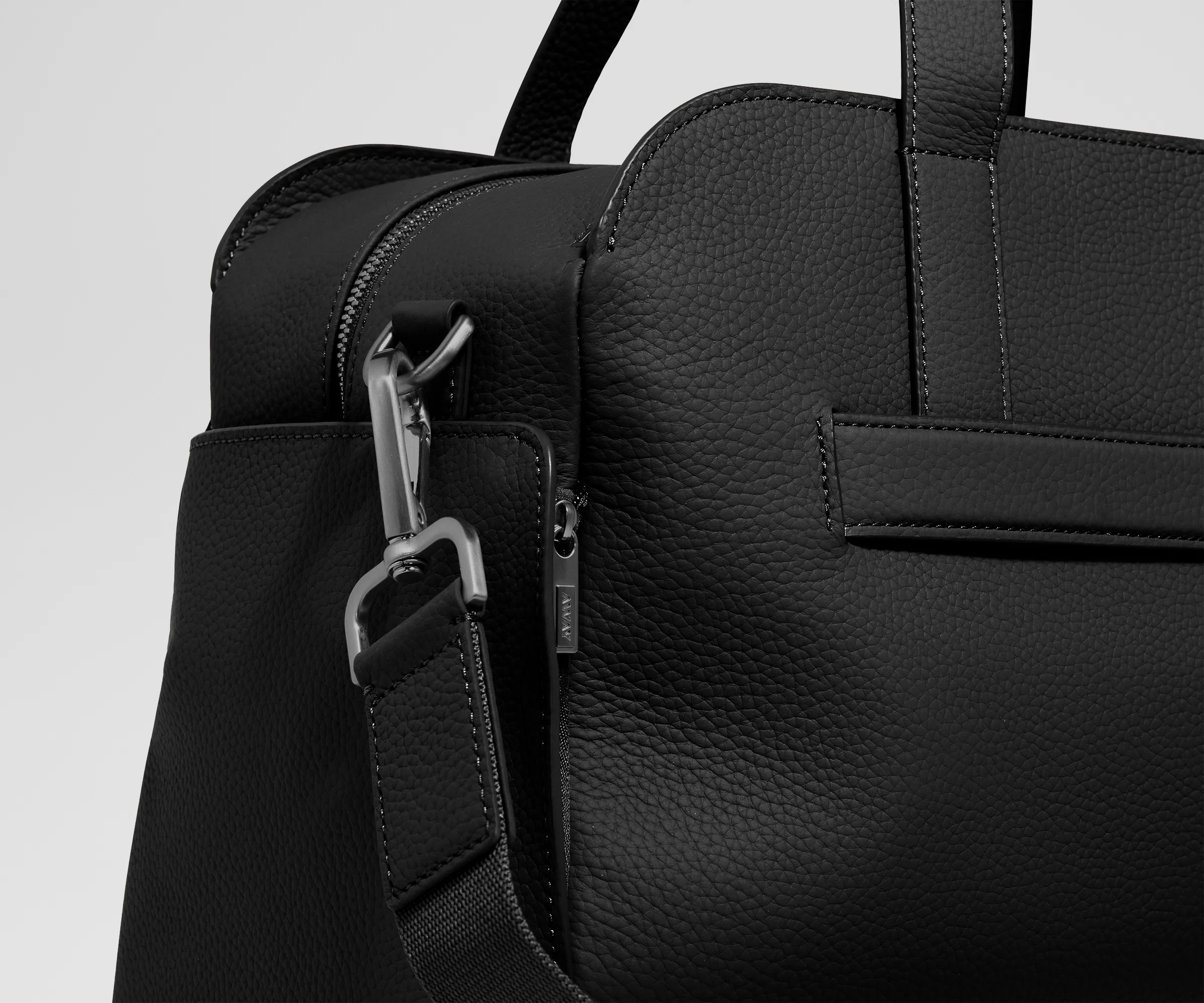Leather Duffle in Jet Black - Image 4