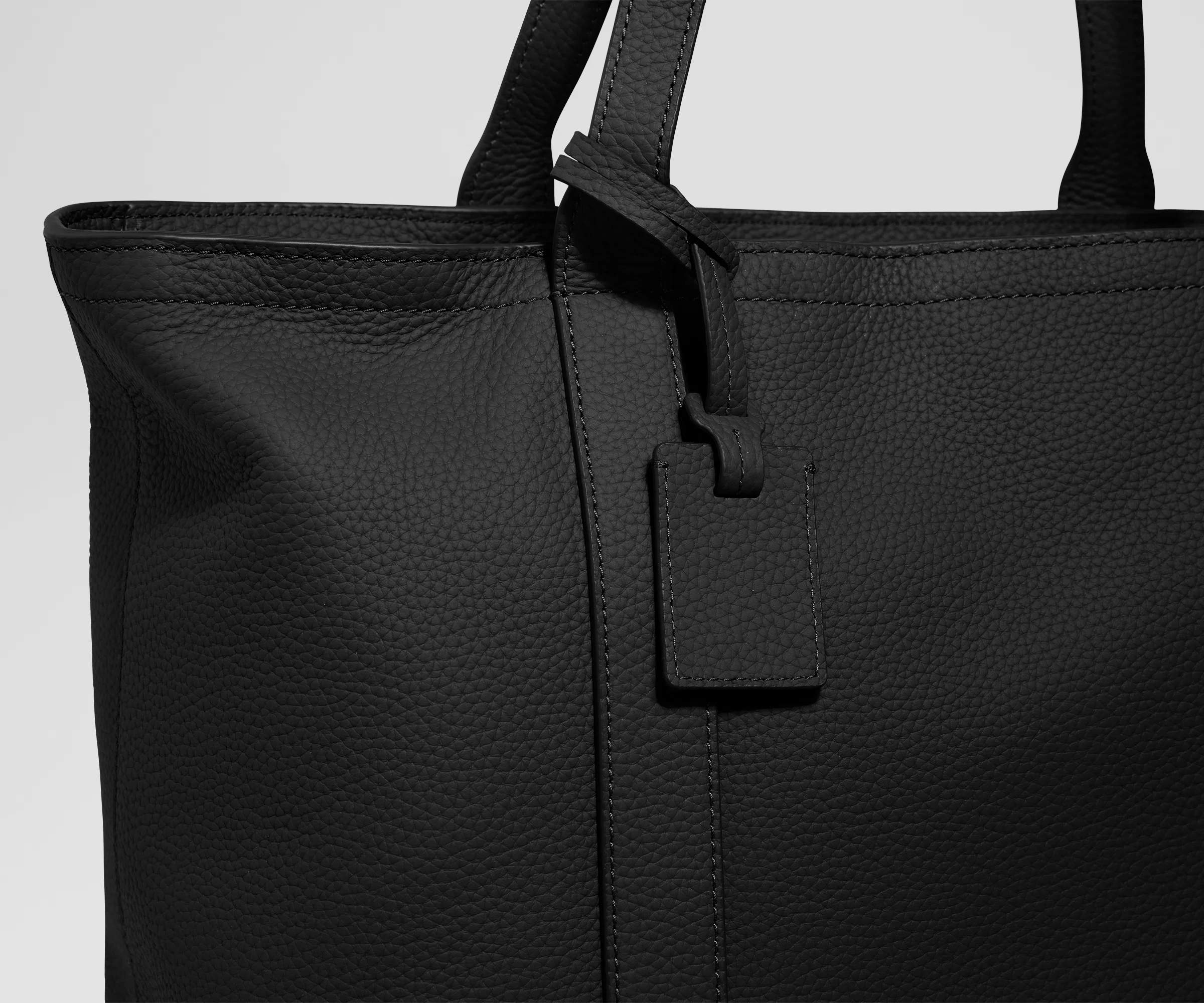 Leather Tote in Jet Black - Image 5