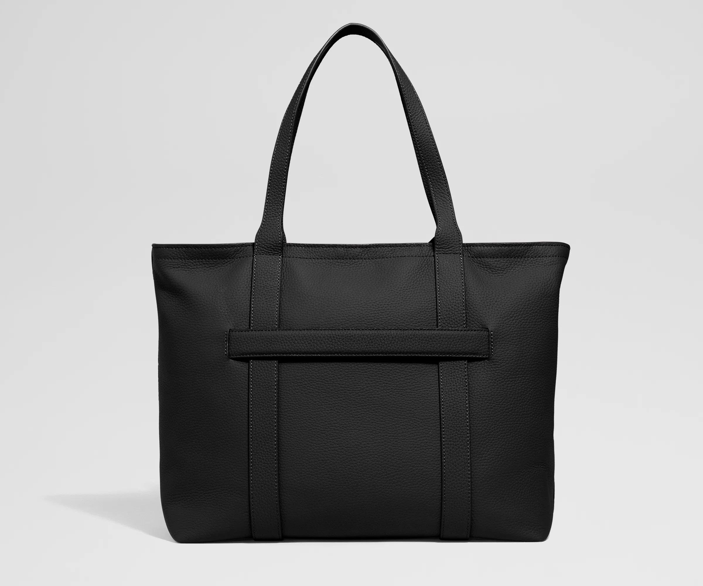 Leather Tote in Jet Black - Image 6