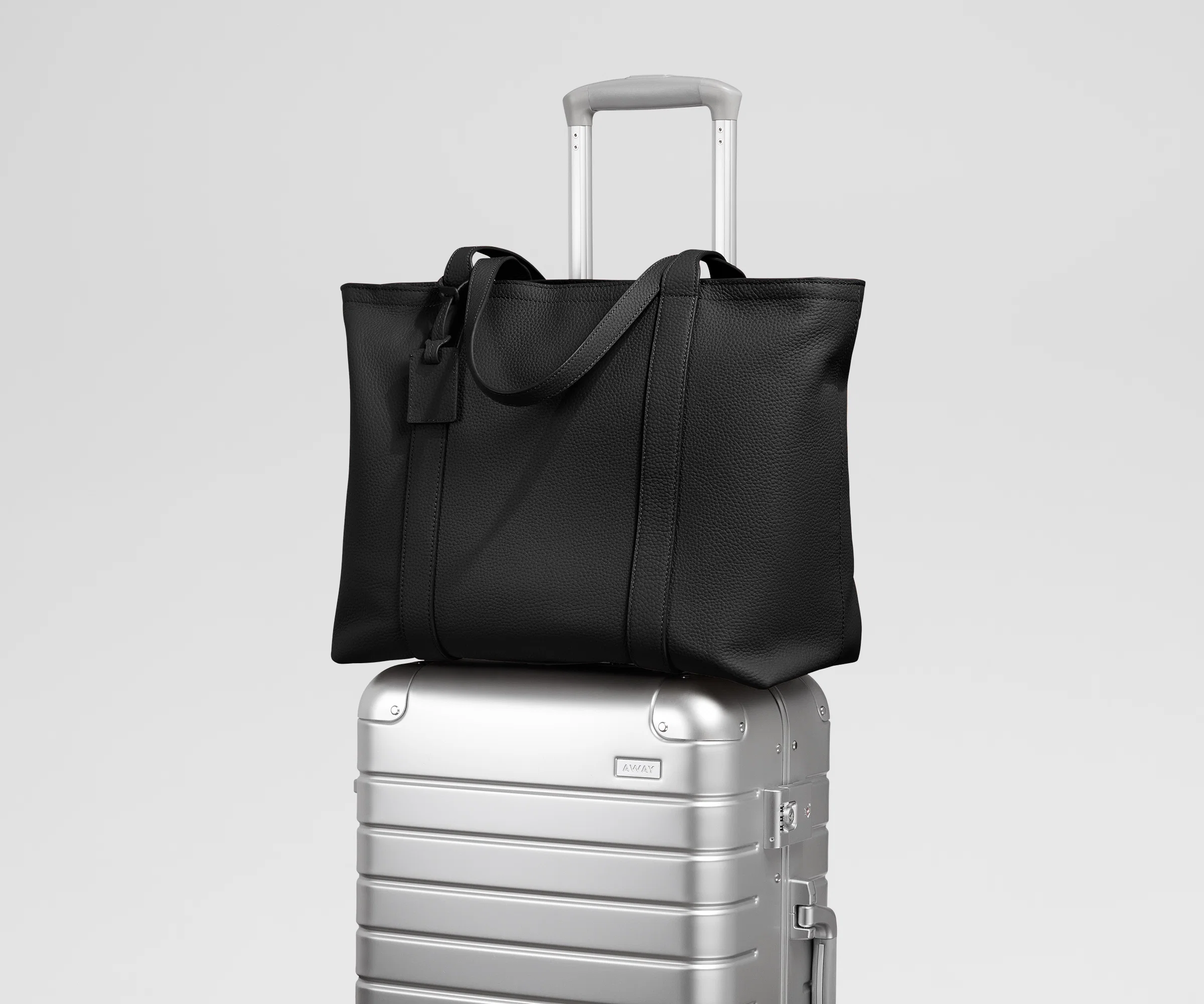 Leather Tote in Jet Black - Image 8