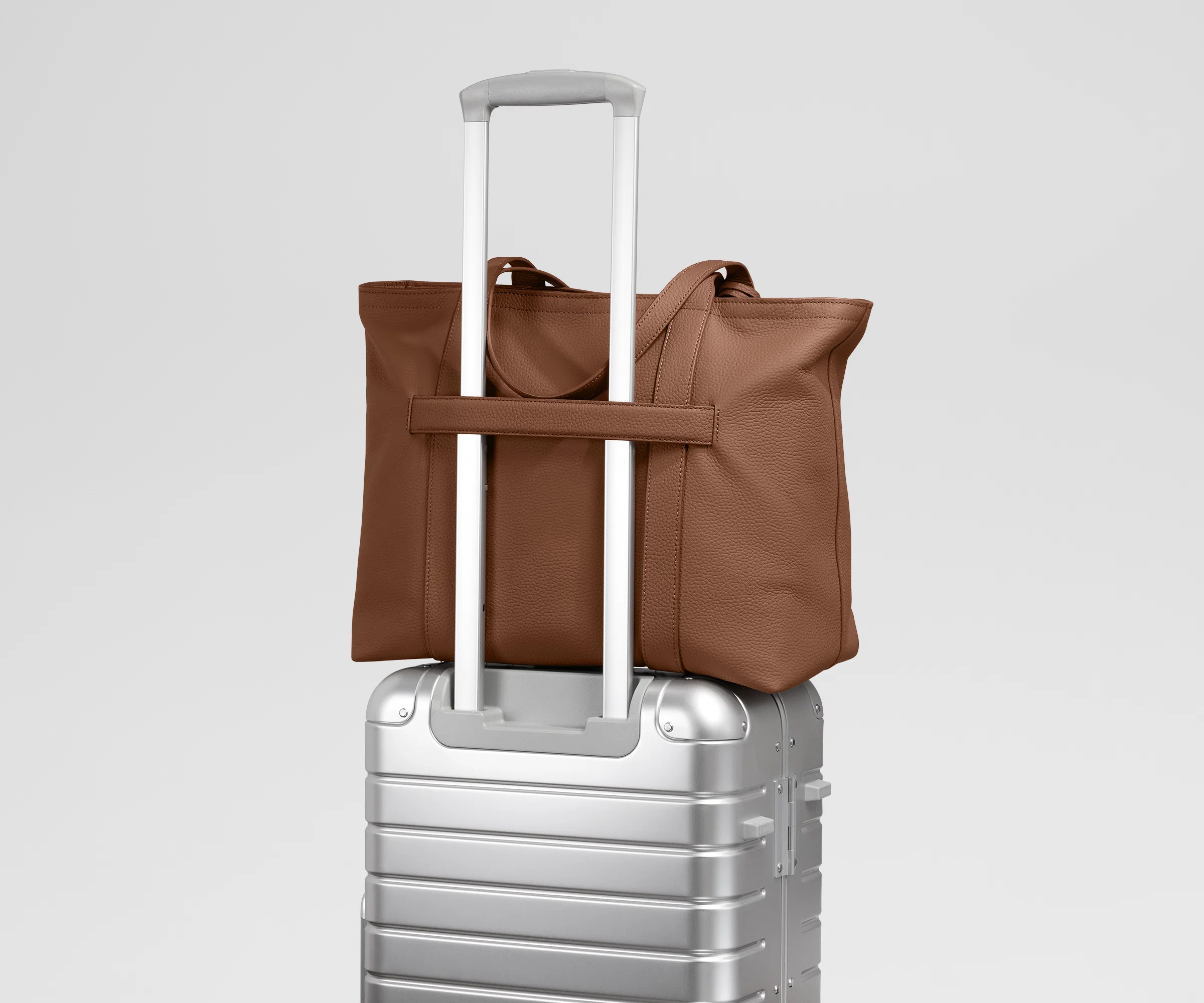Leather Tote in Saddle Brown - Image 7