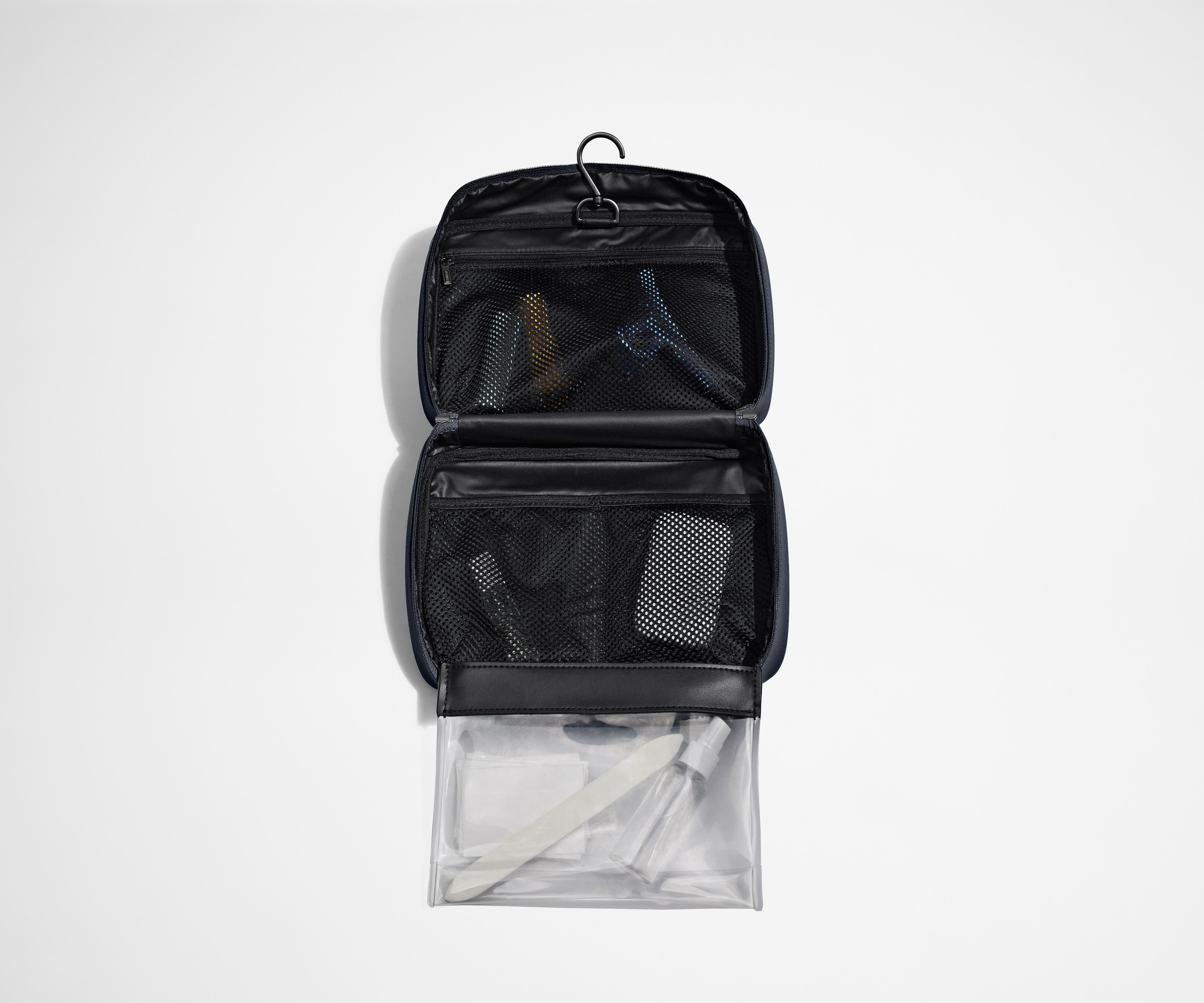 The Hanging Toiletry Bag in Navy Blue - Image 3