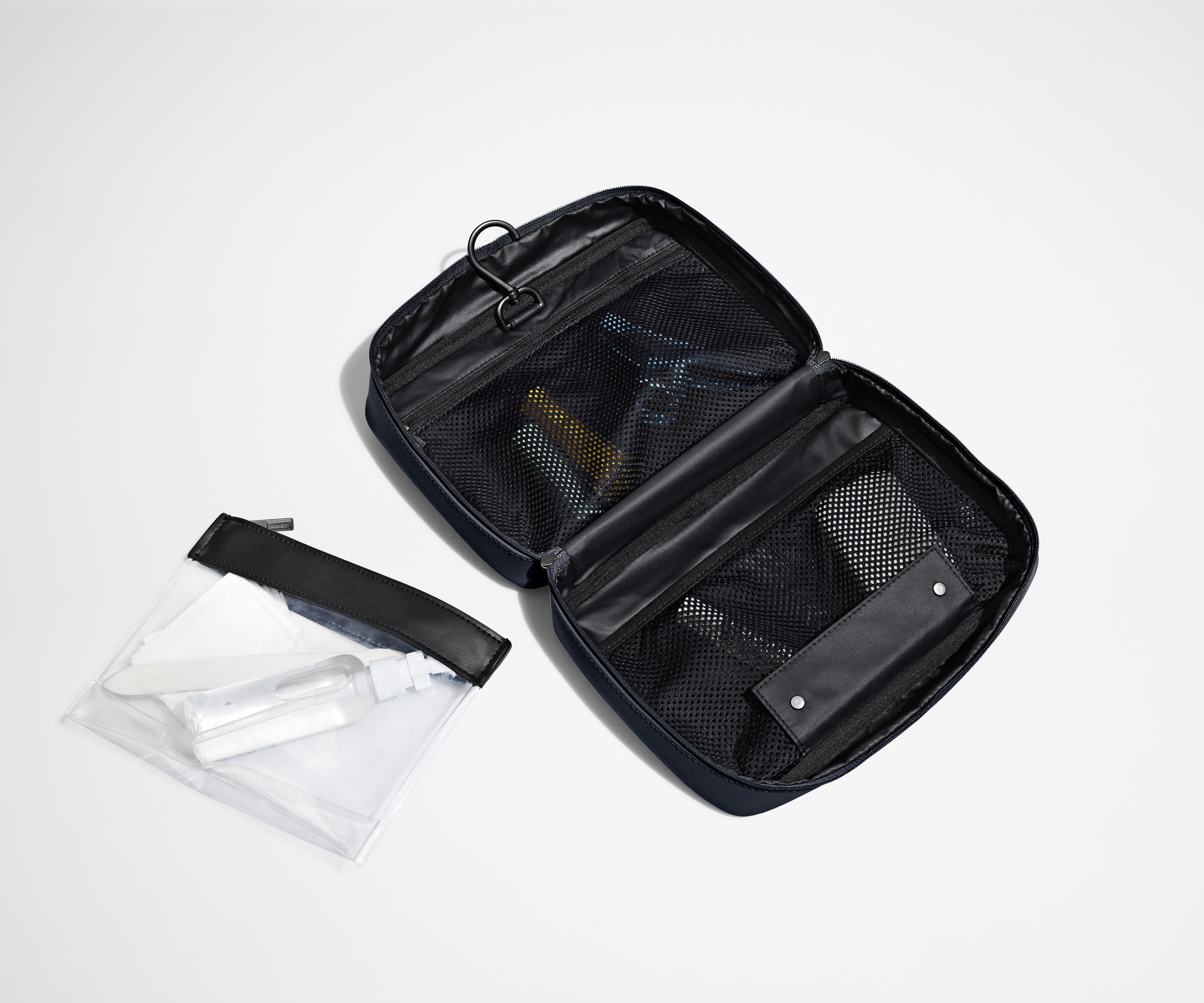 The Hanging Toiletry Bag in Navy Blue - Image 4