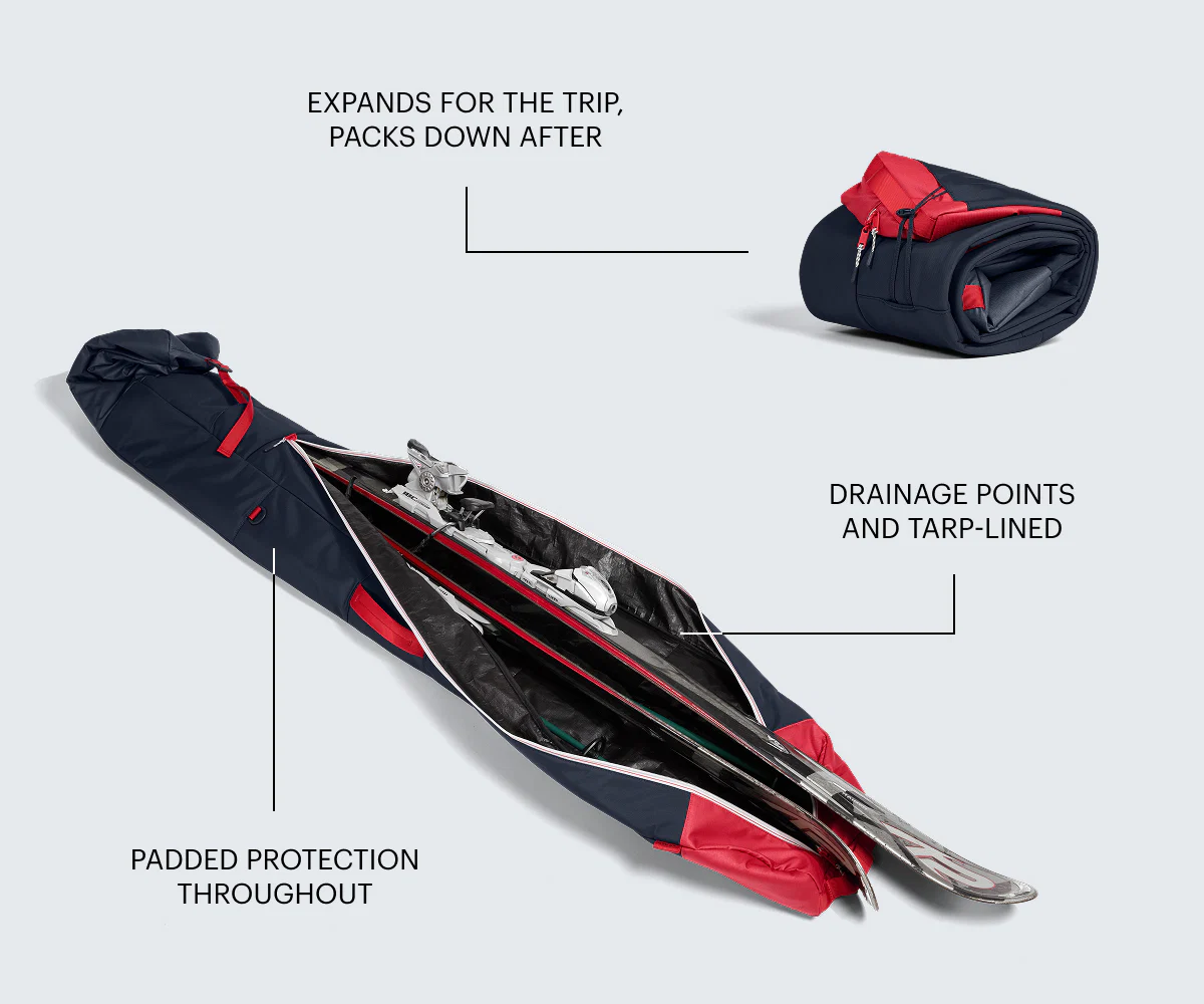 Roll-Top Ski Bag in Jet Black - Image 7