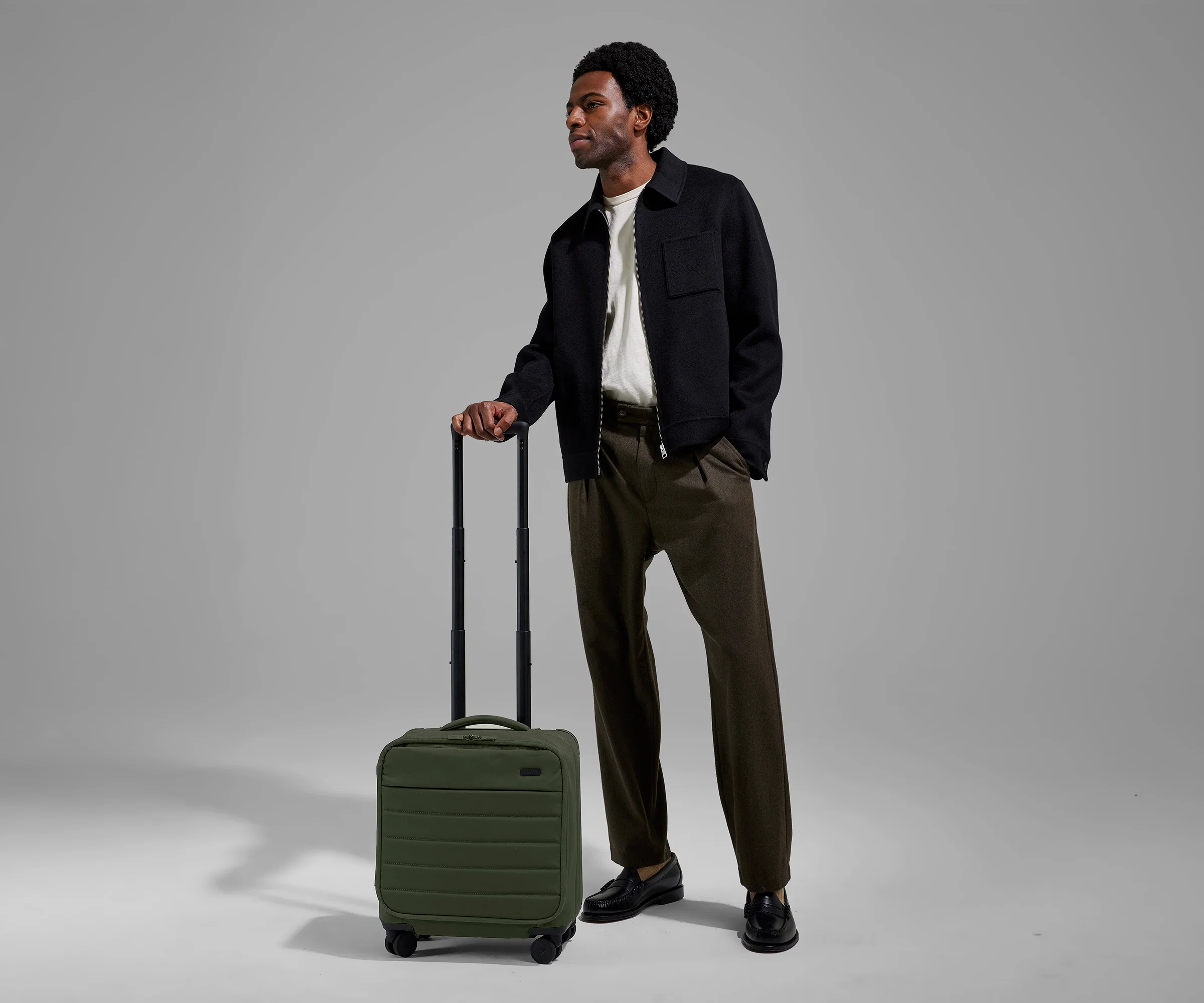 Softside Compact Carry-On in Olive Green - Image 4