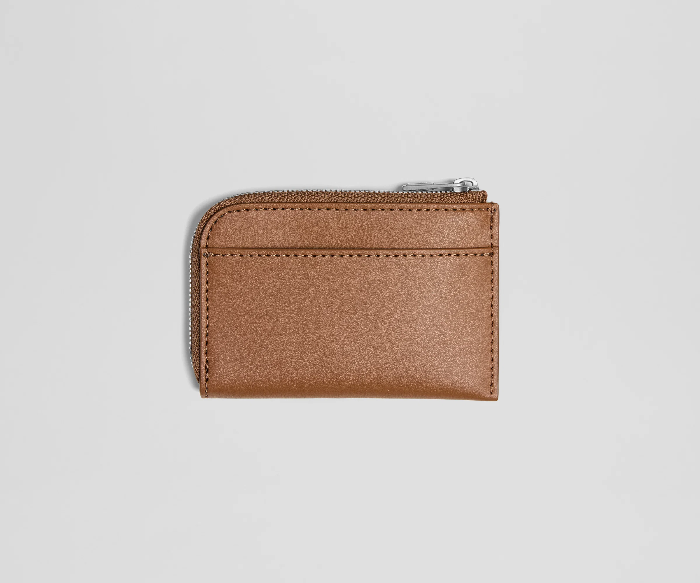 Zip Card Case in Saddle Brown - Image 3